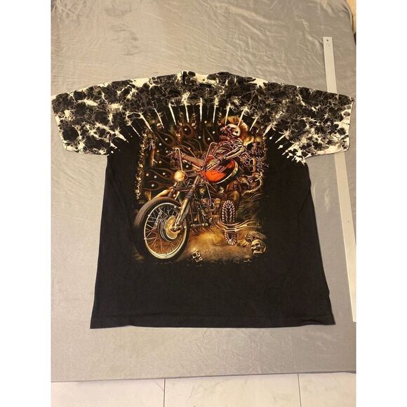 Survivors Other - Survivors Shirt Mens XL Black Tie Dye Reaper Skull Biker Motorcycle Studded